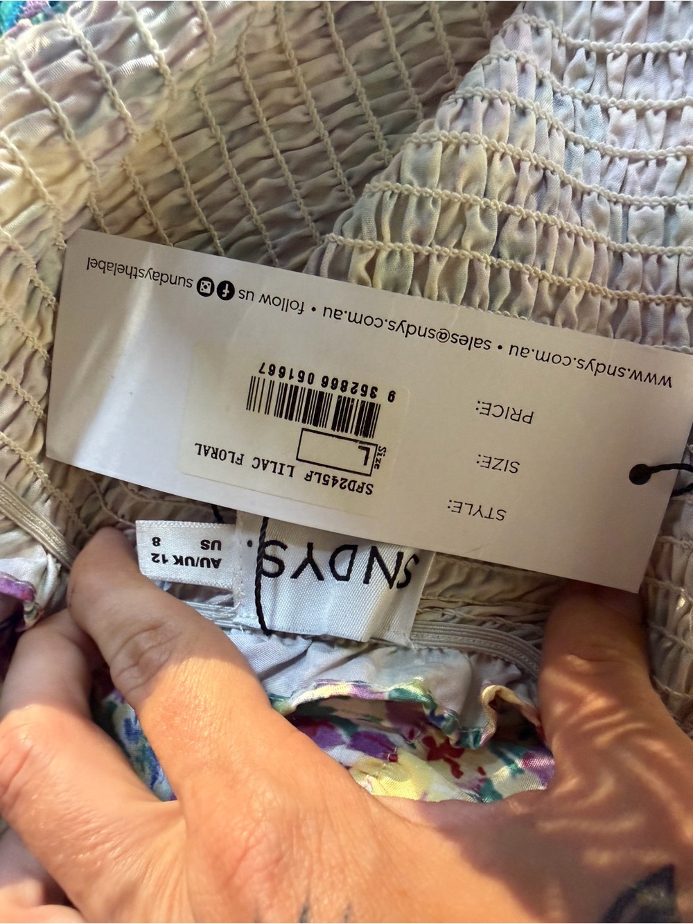 New Revolve SNDYS Courtney Midi Dress in Lilac Floral Size 8 - Picture 5 of 6